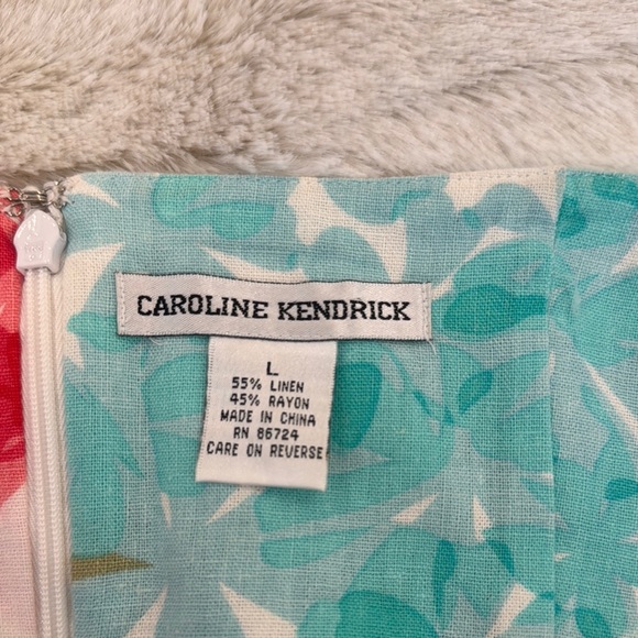 Floral Backless Dress - White with Pink and Blue Accents - Picture 2 of 4